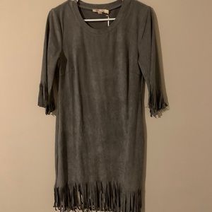 Aryeh Faux Suede dress with fringe